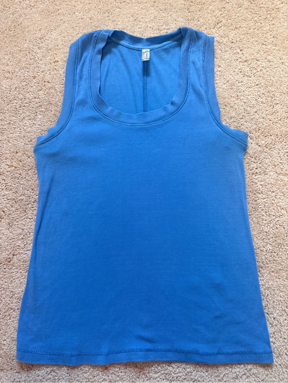 Free people Blue Womens Ribbed Tank Top